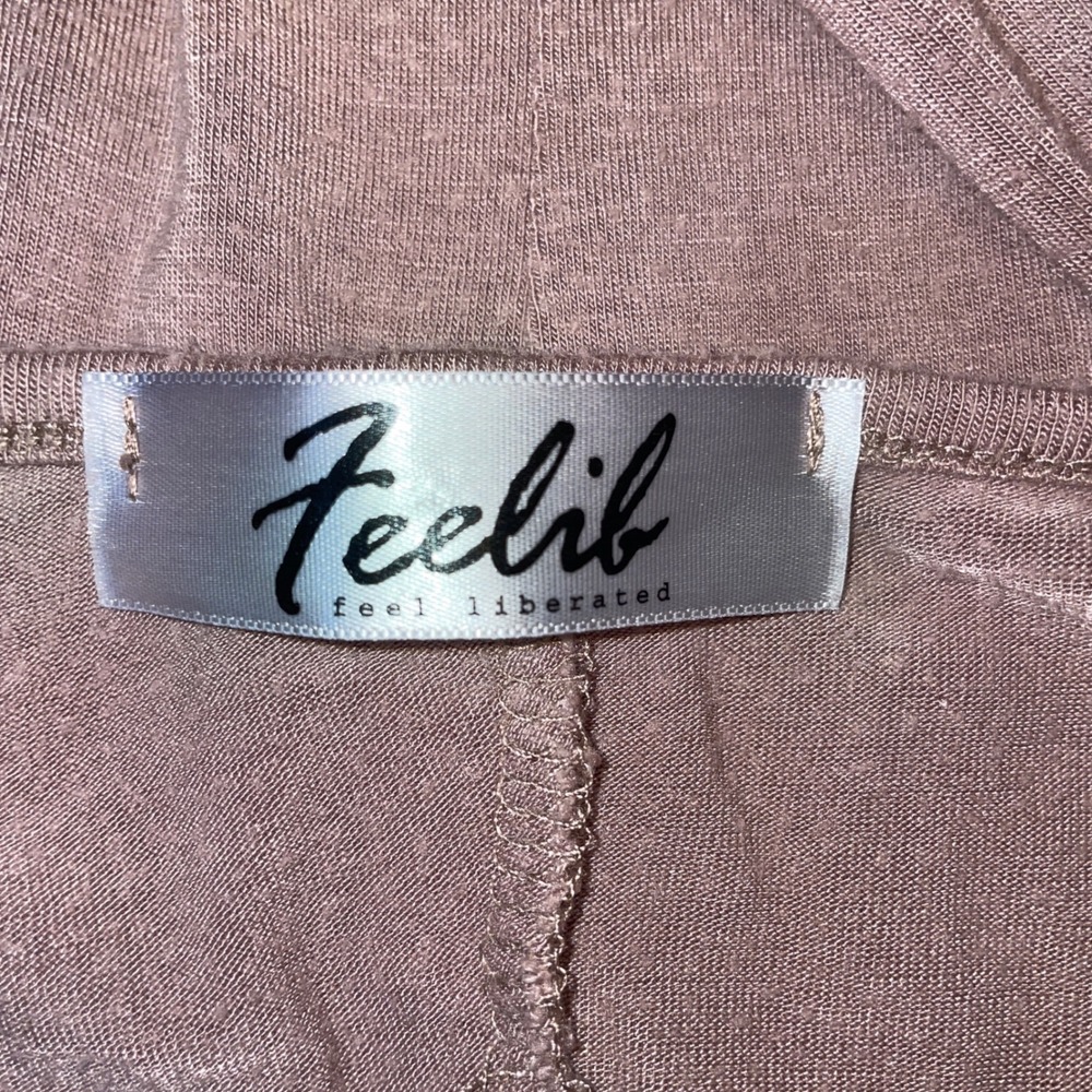 Feelib Beige Ruffle Bell Sleeve Boho Blouse Casual Flowy Tunic Top 3/4 Sleeve - Picture 5 of 7